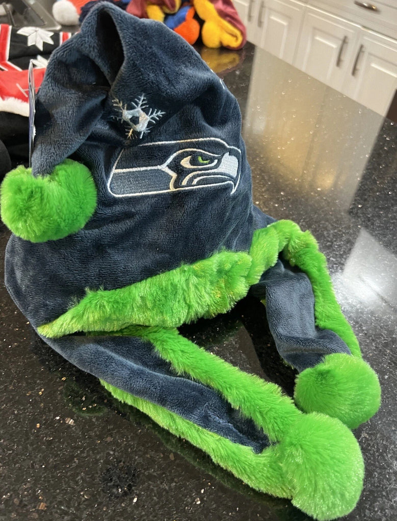 Seattle Seahawks Plush NFL holiday santa hat foco.

New with tags.