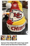 Kansas City Chiefs NFL team logo swirl adult size holiday santa hat