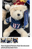 New England Patriots Rob Gronkowski plush jersey bear foco.