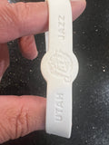 Utah Jazz NBA Team Logo White Adult Mylar Wristband Bracelet by Forever Collectibles