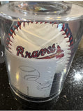 Atlanta Braves Baseball Clock In Case Made By Rawlings