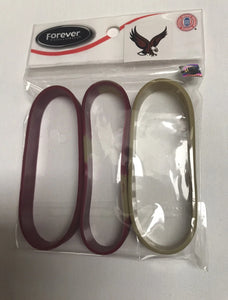 Boston College Ncaa silicone 3 pack wristband set bracelet set.

Boston college Eagles one red one gold one tie dye. Fits adults