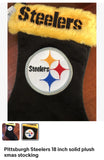 Pittsburgh Steelers NFL team logo18 inch solid black plush xmas stocking.