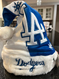 Los Angeles Dodgers MLB Team Logo swirl Plush Adult Santa Holiday Hat