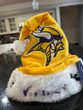 Minnesota Vikings NFL team logo plush adult size Santa holiday hat