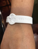 Boston Celtics Nba logo silicone wristband bracelet adult White.