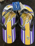 Minnesota Vikings NFL big  logo mens flip flop sandals mens size XL.