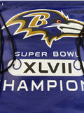 Baltimore Ravens Super Bowl Champions Commerative draw string backpack
