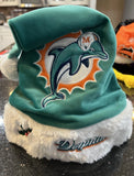 Miami Dolphins plush NFL big logo holiday aqua Santa hat.

New with tags