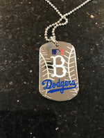 Brooklyn Dodgers metal dog-tag necklace rare item adult MLB retro