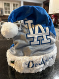 Los Angeles Dodgers MLB Team Logo Plush Adult Santa Holiday Hat