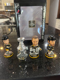 The Boston Bruins 2001 Stanley Cup Champions Mini Bobblehead Set is a collectible item featuring the team members Chara and Thomas and Lucic