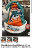 Miami Dolphins Adult NFL plush NFL big logo holiday Santa hat from Foco Color Block