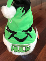 The incredible Hulk Marvel Heroes adult Santa hat.

New with tags