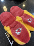 Kansas City Chiefs NFL women's size fuzzy slide plush slippers.