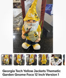 Georgia Tech Yellow Jackets rare 12 inch thematic nCAA garden gnome