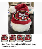 San Francisco 49ers with this adorable NFL infant size santa hat