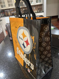 Pittsburgh Steelers large reuseable tote bag.

With Large NFL team logo .