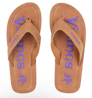 Minnesota Vikings NFL tram logo color pop flip flops mens