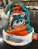 Miami Dolphins Adult NFL plush NFL big logo holiday Santa hat from Foco Color Block