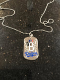 Brooklyn Dodgers metal dog-tag necklace rare item adult MLB retro