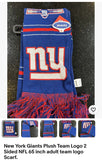 New York Giants with this amazing 65-inch adult team logo scarf.