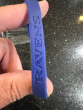 three adult-sized wristbands featuring the Baltimore Ravens NFL team logo, designed by Forever Collectibles for fans of the National Football League