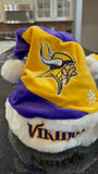 Minnesota Vikings NFL team logo plush Santa holiday hat adult size