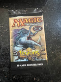 Magic The Gathering Legions Booster Pack is a new sealed pack containing 15 standard-sized cards from the 2003 set. The pack features the Riptide Mangler art