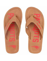 New England Patriots NFL team logo color pop contoured flip flops Mens sandals Foco