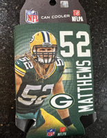 Green Bay Packers NFL retro player Clay Matthews can cooler koozie. The koozie can hold up to 12 oz can and features the WinCraft