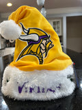 Minnesota Vikings NFL team logo plush adult size Santa holiday hat