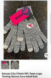 Kansas City Chiefs team logo knit texting gloves adult size