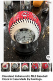 Cleveland Indians Baseball Clock In Case Made By Rawlings