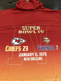 Kansas City Chiefs Super Bowl 6 Champions NFL Hooded T shirt Size mens made by foco.
100% polyester.