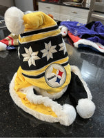Pittsburgh Steelers NFL plush xmas holiday santa hat foco snowflake new with tags