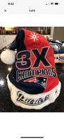 New England Patriots 3X NFL Super Bowl champion plush Xmas adult santa . Made to commemorate the first 3 super bowl wins History