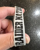 Raider Nation NFL team logo wide wristband Bracelet Silicone.