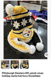 Pittsburgh Steelers NFL plush xmas holiday santa hat foco snowflake new with tags