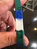 Tampa Bay Rays MLB team logo and color retro adult mylar wristbands . Pack of 3 bracelets