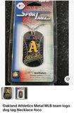 New Oakland Athletics metal MLB team logo dog-tag necklace foco.