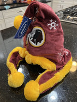 Washington Redskins team logo retro holiday snowflake holiday santa hat adult.