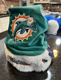 Miami Dolphins plush NFL big logo holiday aqua Santa hat.

New with tags