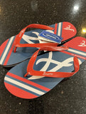 MLB 2014 UNISEX BIG LOGO FLIP FLOPS sandals ATLANTA BRAVES size XL see chart
