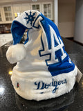 Los Angeles Dodgers MLB Team Logo swirl Plush Adult Santa Holiday Hat