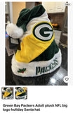 Green Bay Packers Adult plush NFL big logo holiday Santa hat