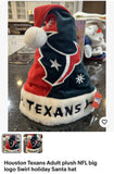 Houston Texans adult plush NFL big logo holiday Santa hat.

New with tags