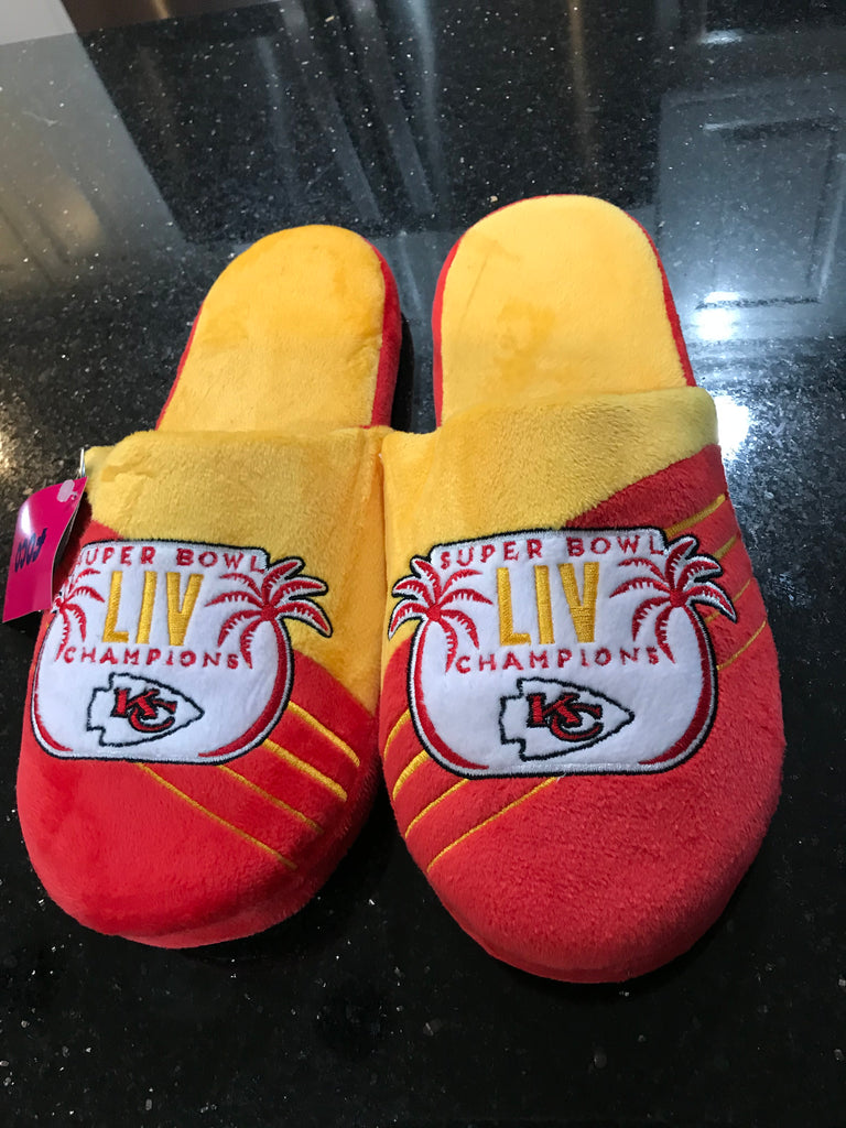 Kansas City Chiefs Super Bowl 54 mens size comfy slippers
