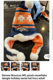 Denver Broncos NFL plush snowflake dangle holiday santa hat foco adult.

New with tags .