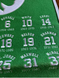 Boston Celtics Nba Dynasty Player legends Banner 24X36 top quality wool banner.

Raised wool letters and patches. Hugh with top quality.new